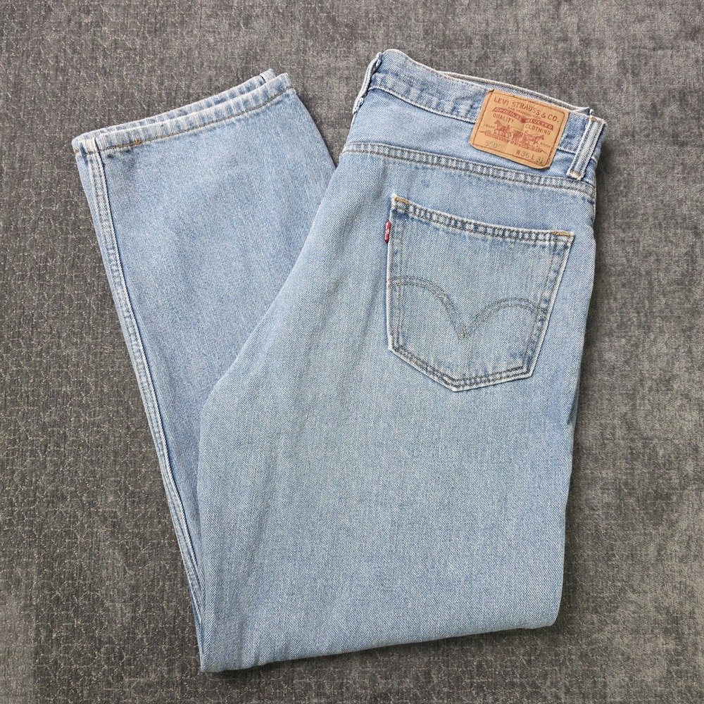 Vtg Levis 550 Jeans Mens 36x31 Light Wash Relaxed Fit Straight Leg Y2K Denim
